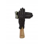 Guanto donna in vera pelle nappa foderato cashmere con nodini.